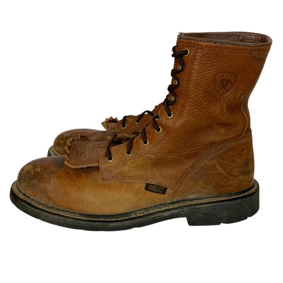Ariat Cascade Mens Leather Work Boots US 11D Brown Steel Toe Construction - Picture 2 of 13
